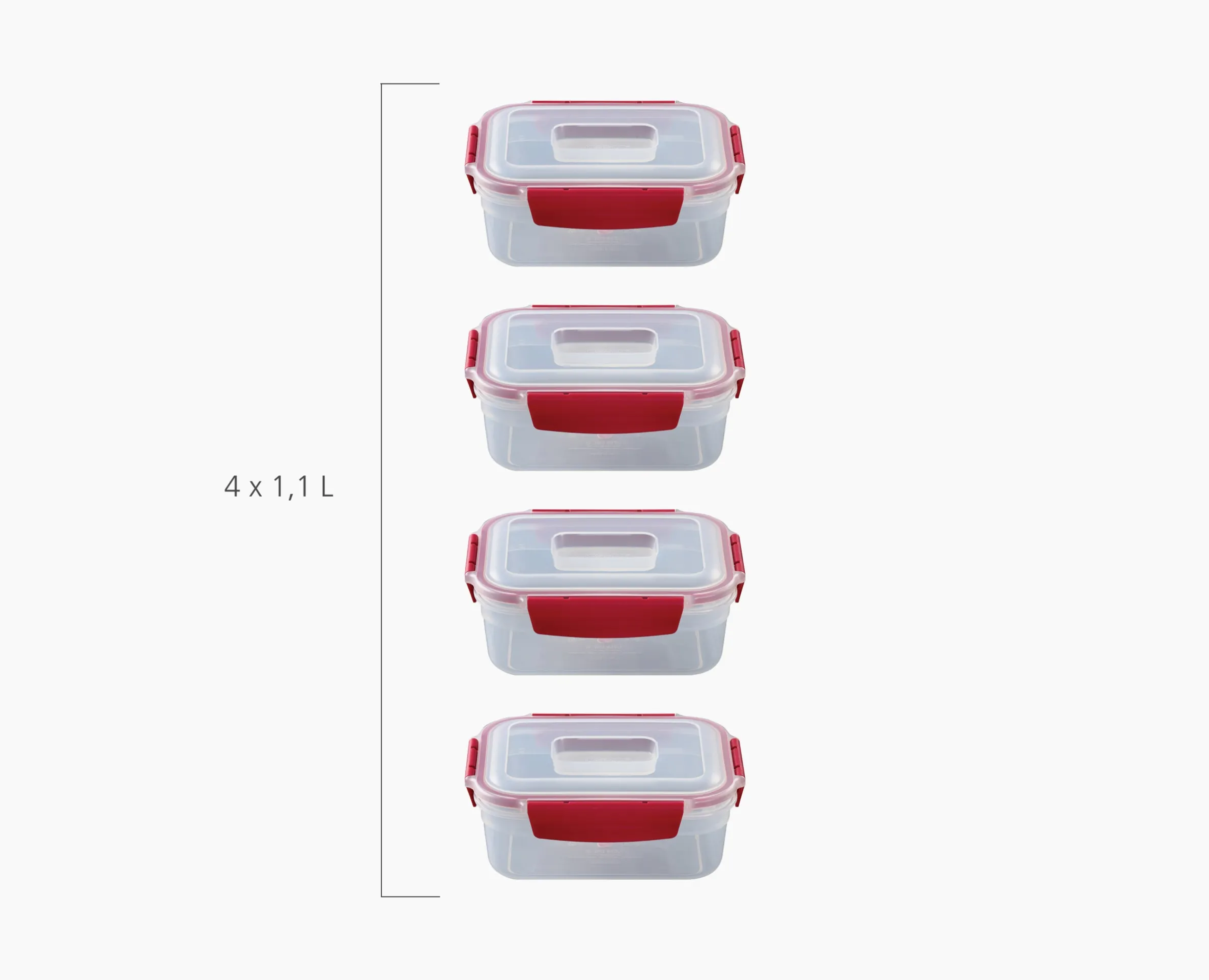 4 Petites Boîtes Alimentaires Rouges 1.1L Nest™ Lock