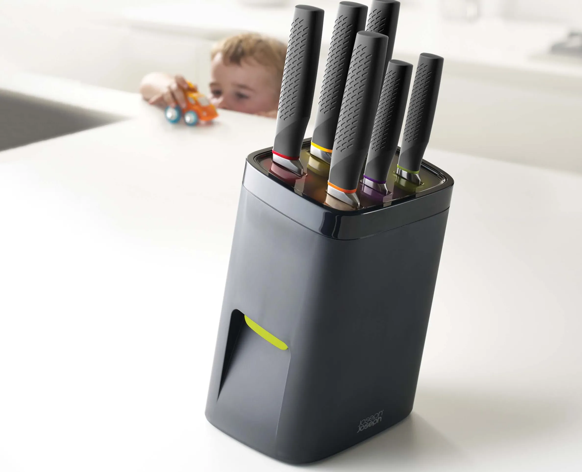 Bloc Couteaux de 6 Pièces avec Système de Verrou LockBlock™ en Noir