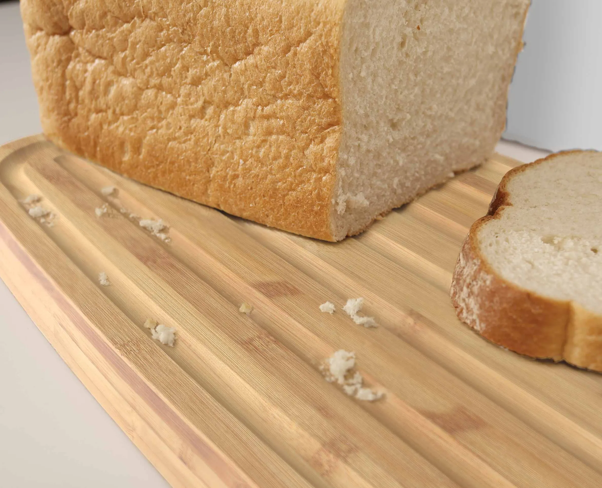 Boîte à Pain Blanche avec Couvercle en Bambou