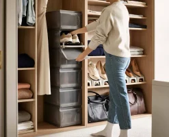 Boîtes Range-Chaussures Empilables Grises de 6 Pièces ShoeCase