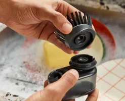Brosse à Vaisselle à Paume avec Support Inox et 6 Têtes de Rechange SinkTech