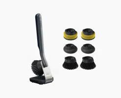 Brosse à Vaisselle avec Support Inox et 6 Têtes de Rechange SinkTech