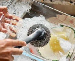 Brosse à Vaisselle avec Support Inox et 6 Têtes de Rechange SinkTech
