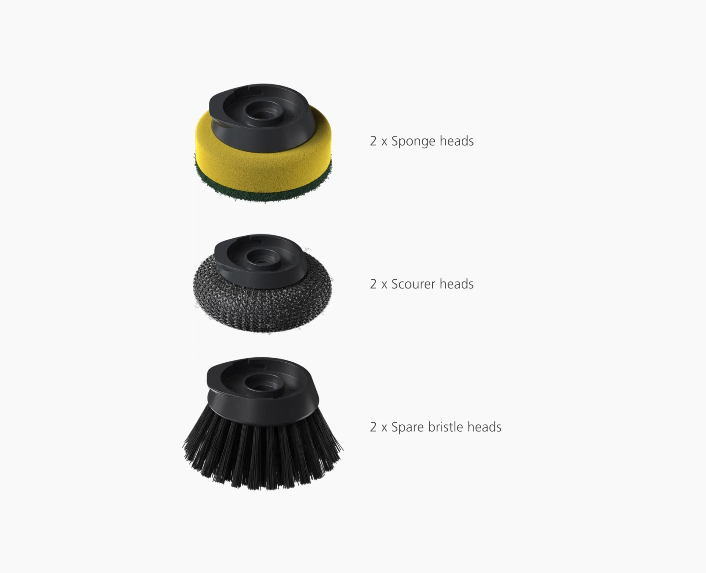 Brosse à Vaisselle avec Support Inox et 6 Têtes de Rechange SinkTech