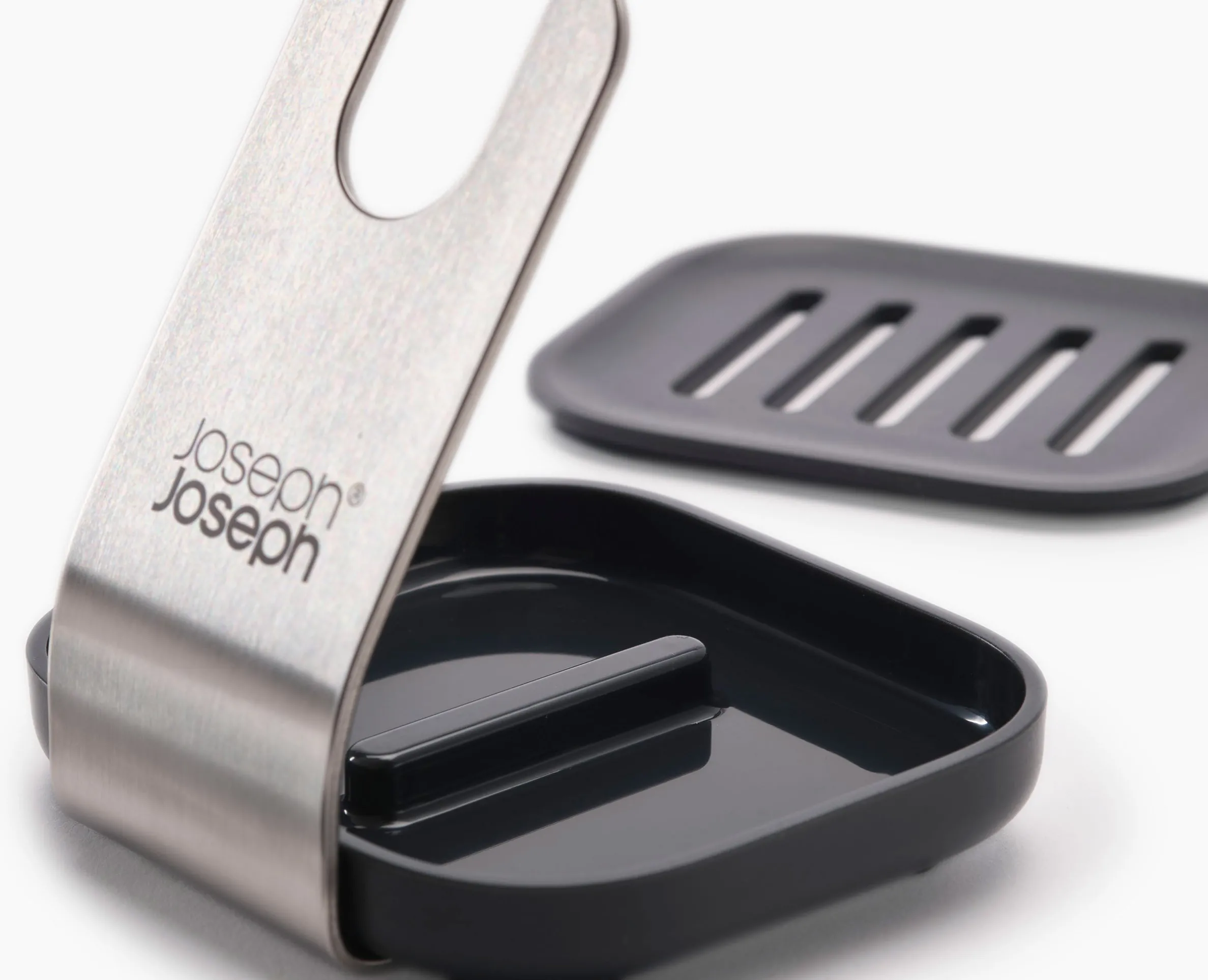 Brosse à Vaisselle et Distributeur de Savon avec Support Inox et 6 Têtes de Rechange