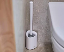 Brosse de Toilette Compacte en Silicone Blanche Mat Flex 360™ Lite