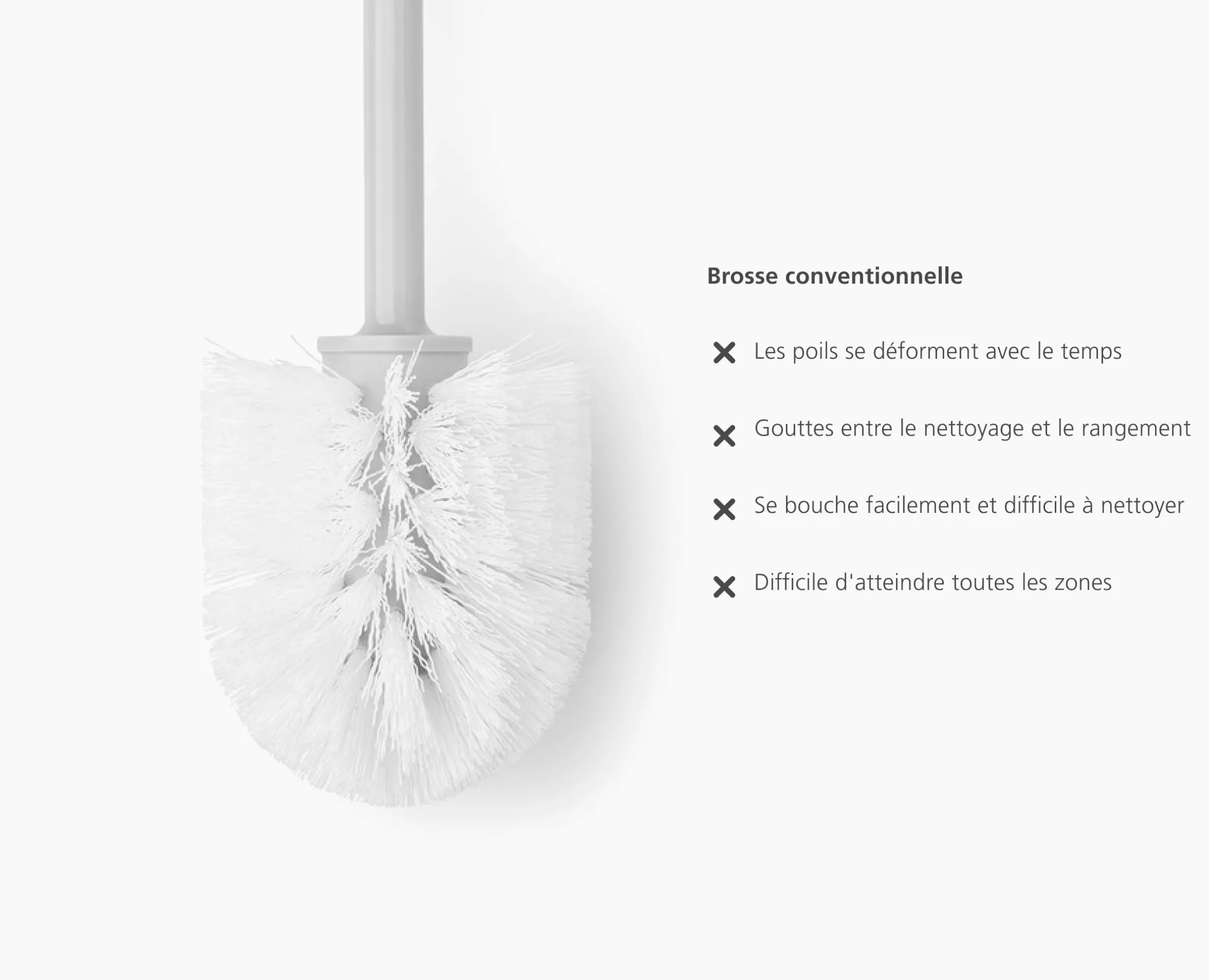 Brosse de Toilette en Silicone Blanche Flex 360™