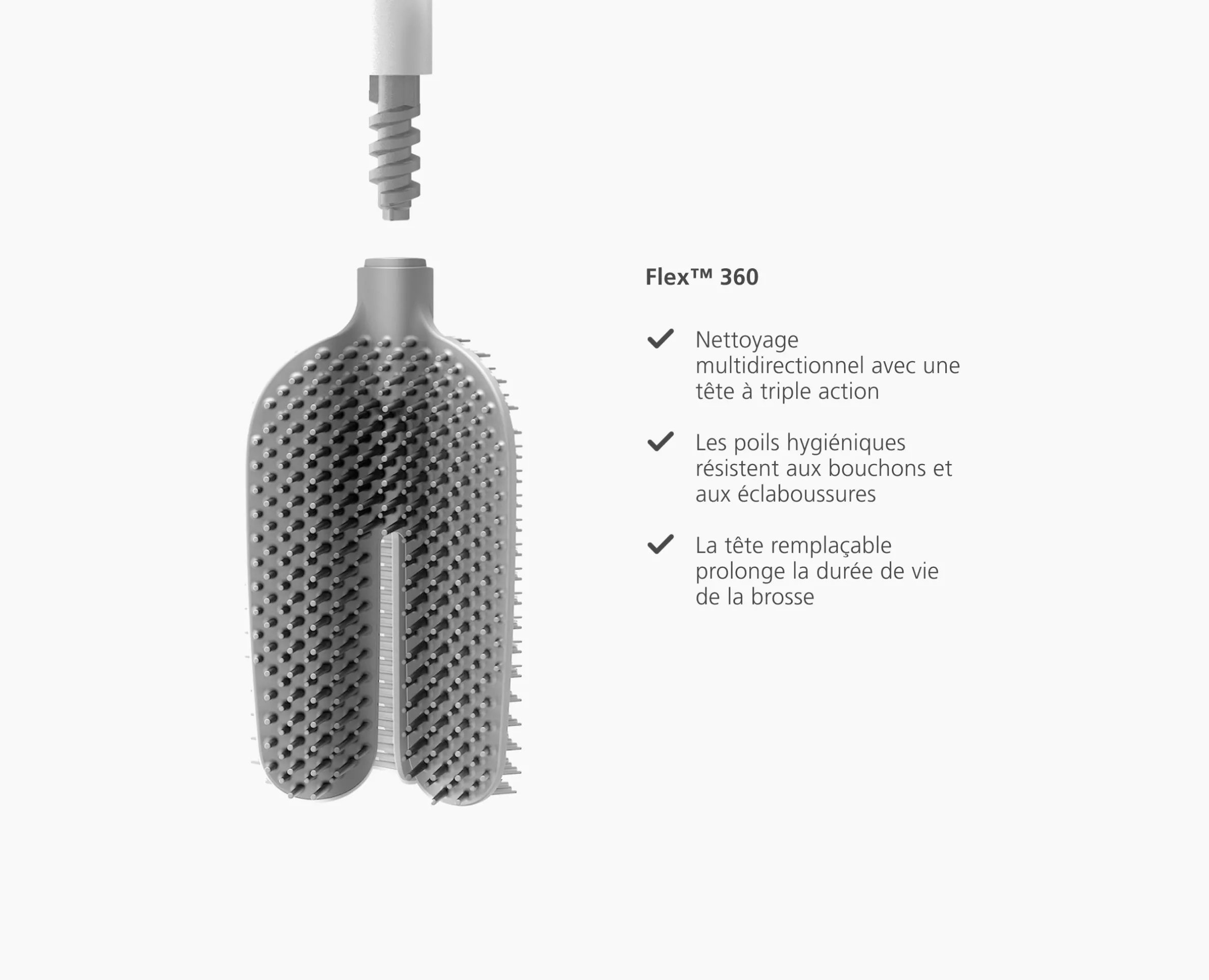 Brosse de Toilette en Silicone Blanche Flex 360™