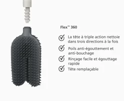 Brosse WC Anti Gouttes Noir Mat Flex™ 360