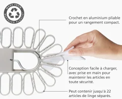 Cintre de séchage écru à accroche rapide Petal™, 22 pièces