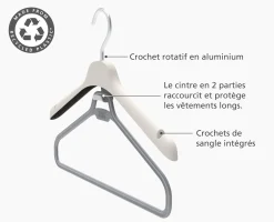 Ensemble de 2 cintres écrus pour vêtements longs Orderly™