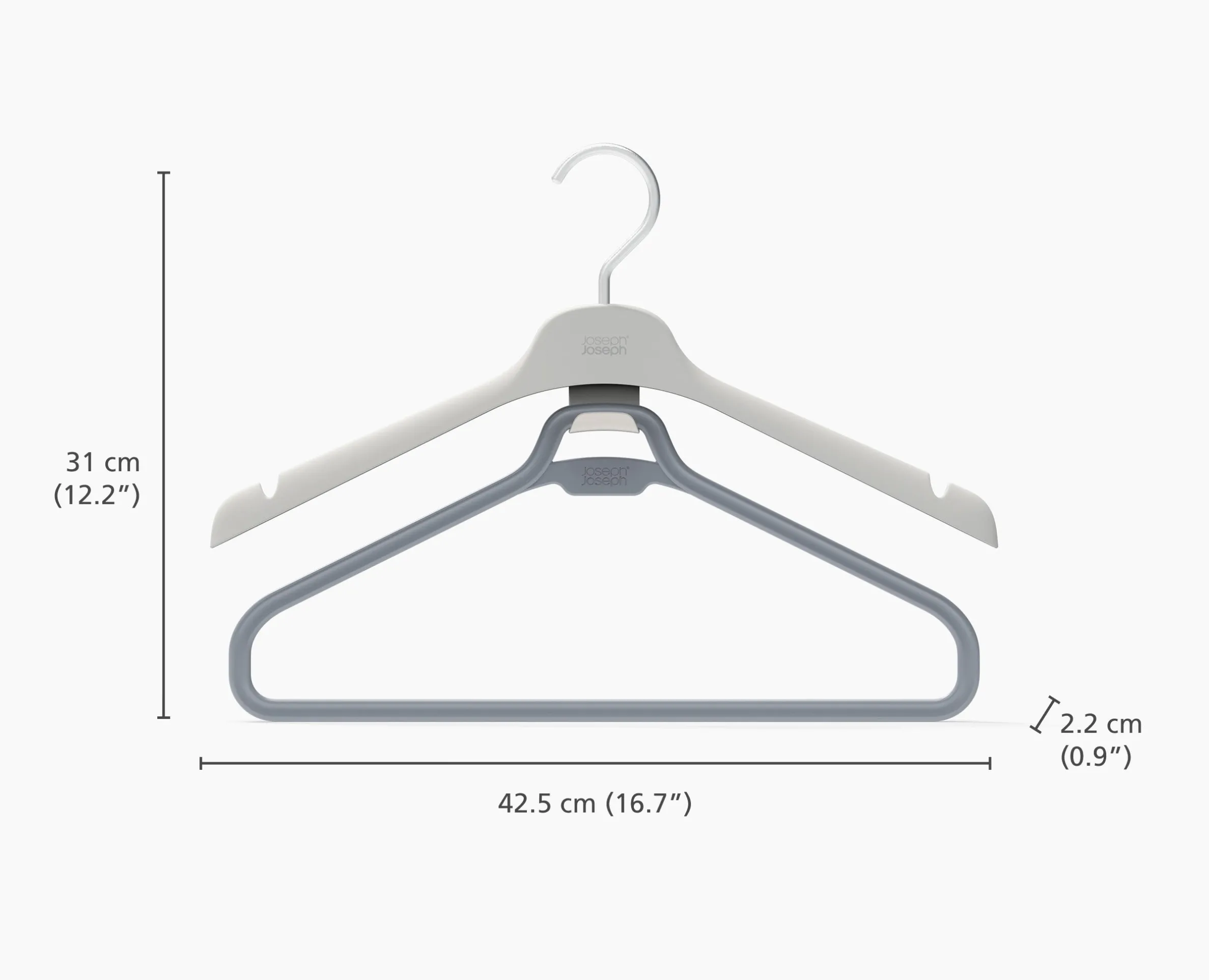 Ensemble de 2 cintres écrus pour vêtements longs Orderly™