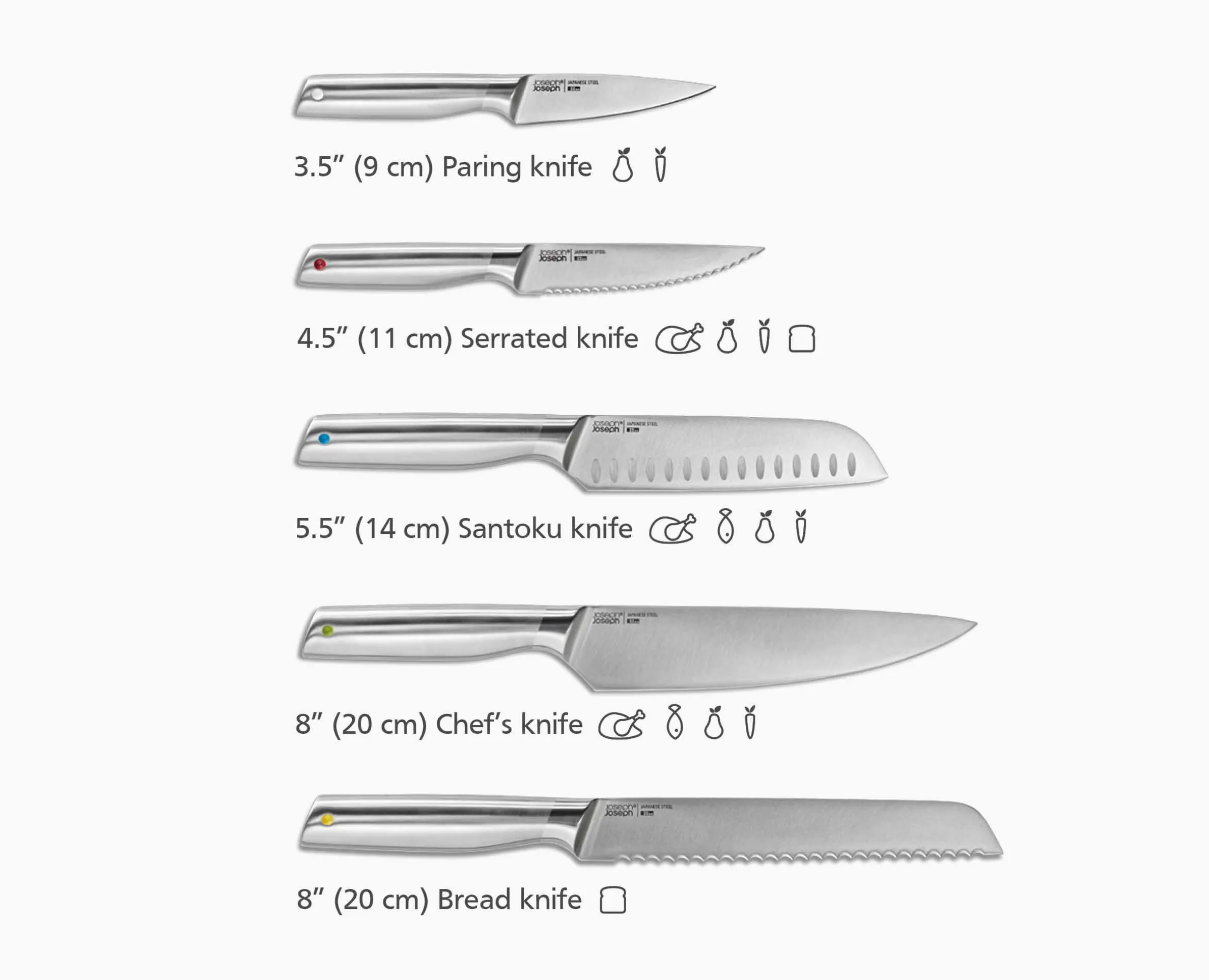 Ensemble de 5 Couteaux de Cuisine Elevate™ avec Bloc en Bambou