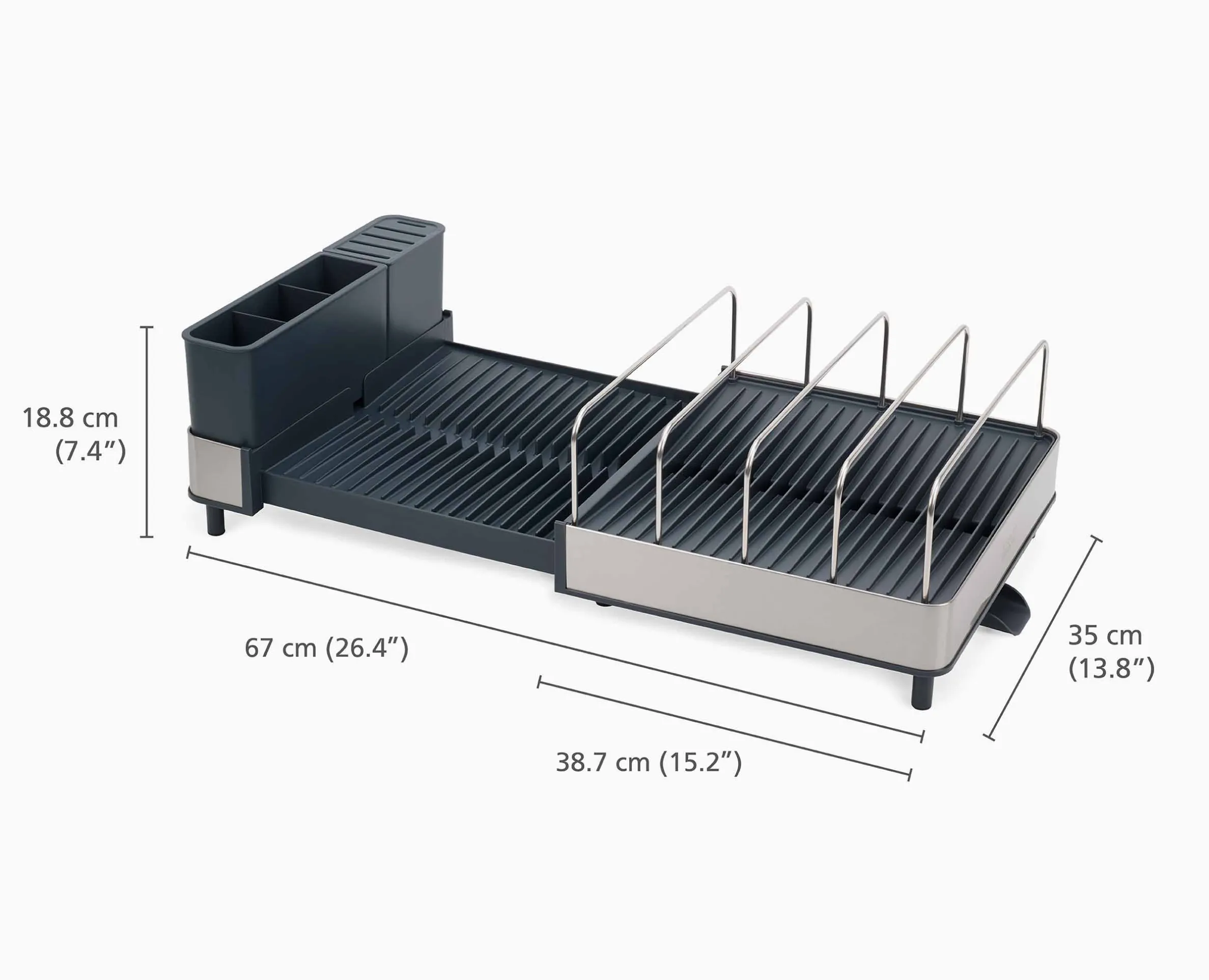 Égouttoir à vaisselle extensible en acier inoxydable Extend™ Max
