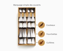 Grand Organisateur de Couverts en Bambou DrawerStore™