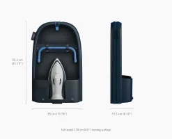 Grande Planche à Repasser de Table Pliante 110cm Bleu Pocket Max Plus