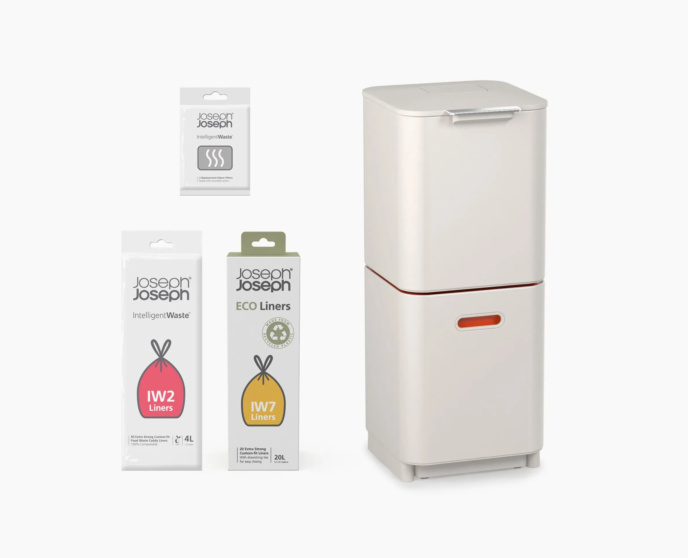 Kit de démarrage poubelle de tri sélectif pierre Totem Compact 40L