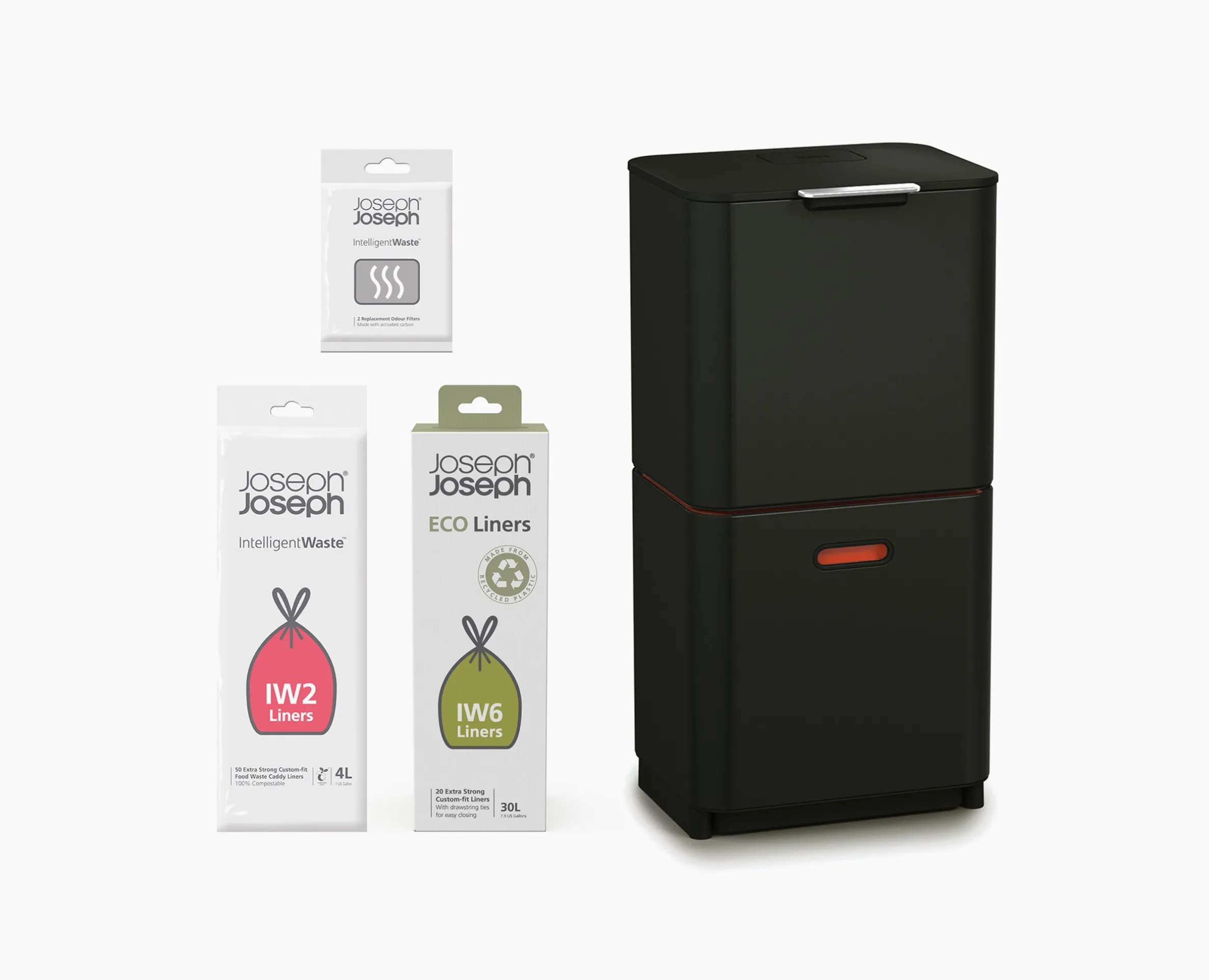 Kit de démarrage poubelle de tri sélectif noire Totem Max 60L