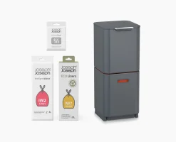 Kit de démarrage poubelle de tri sélectif grise Totem Compact 40L