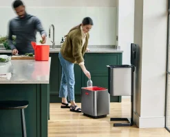Kit de démarrage poubelle de tri sélectif en acier inoxydable Totem Max 60L