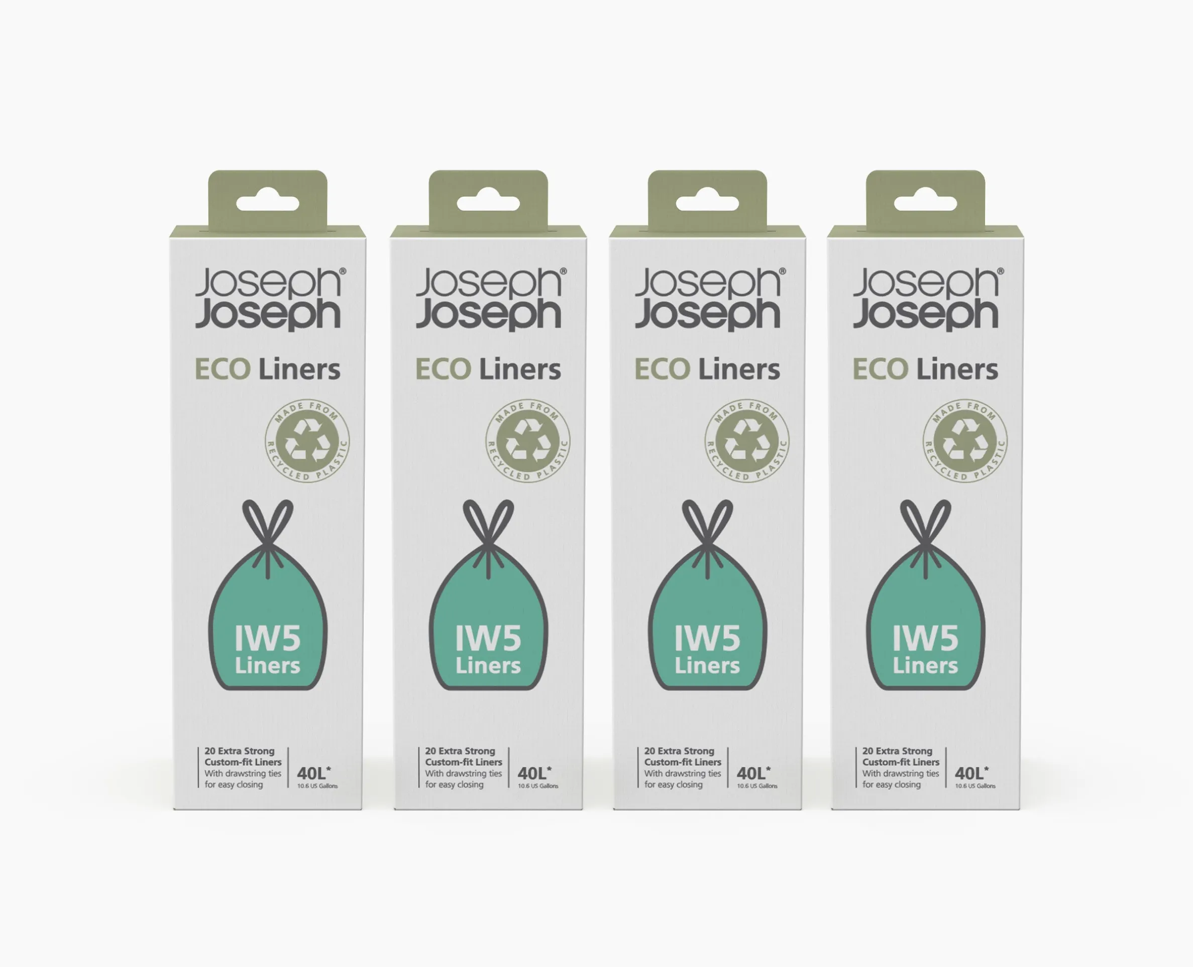 Lot de 4 sacs poubelles recyclés gris IW5 40L