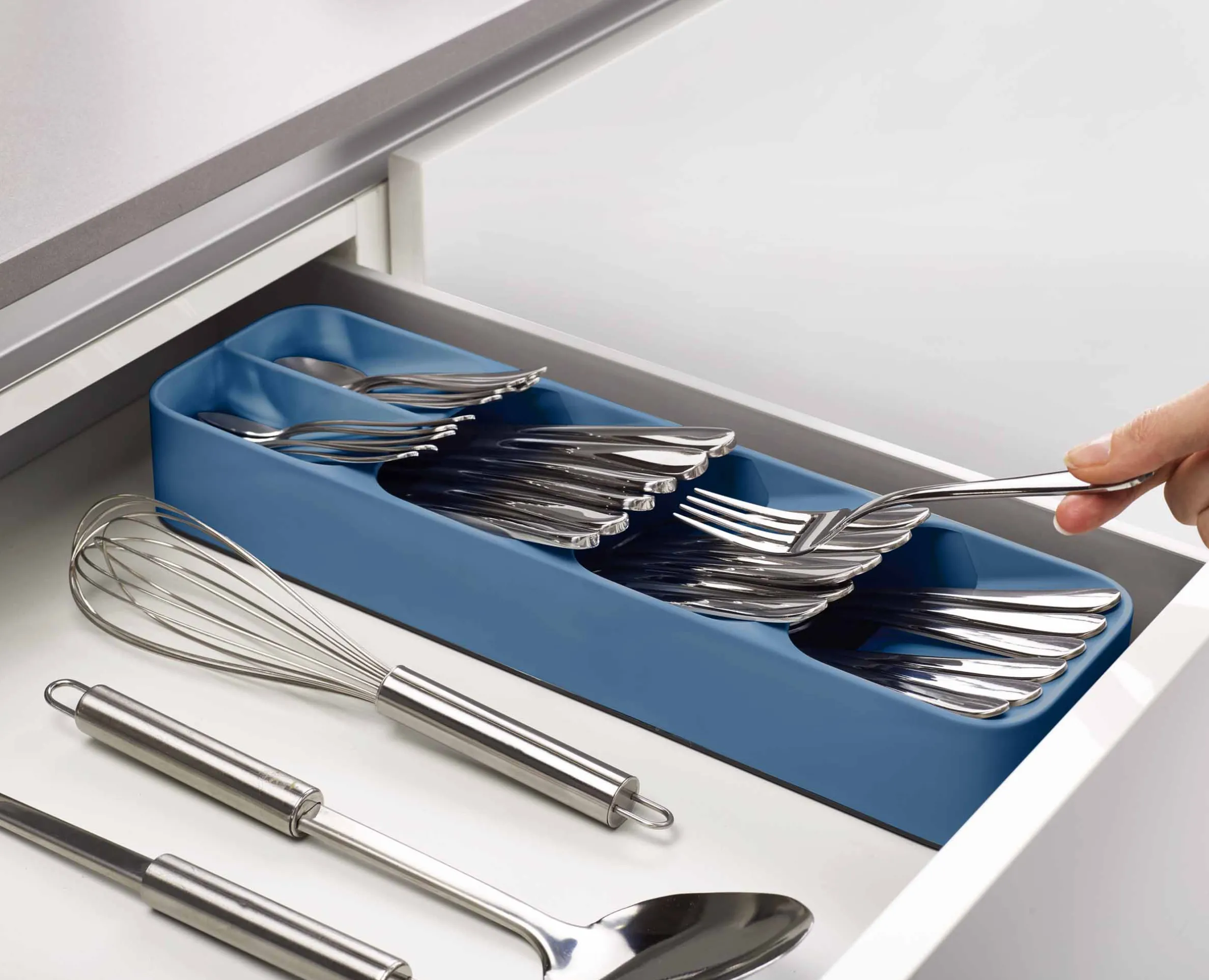 Organiseur de couverts compact Bleu DrawerStore™ - Éditions