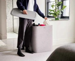 Panier à Linge 3 Compartiments Gris 90L Tota Trio