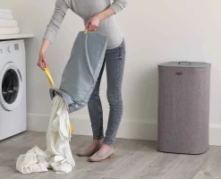 Panier à Linge Deux Compartiments 60L Tota Gris