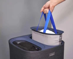 Panier à Linge Deux Compartiments 60L Tota Noir