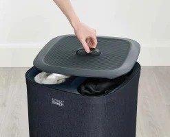 Panier à Linge Deux Compartiments 60L Tota Noir