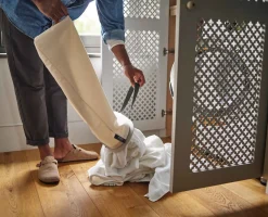 Panier à Linge Double Écru 90L Tota
