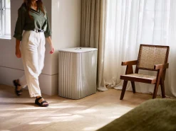 Panier à Linge Double Luxe Bambou Écru 90L Tota Twin Luxe
