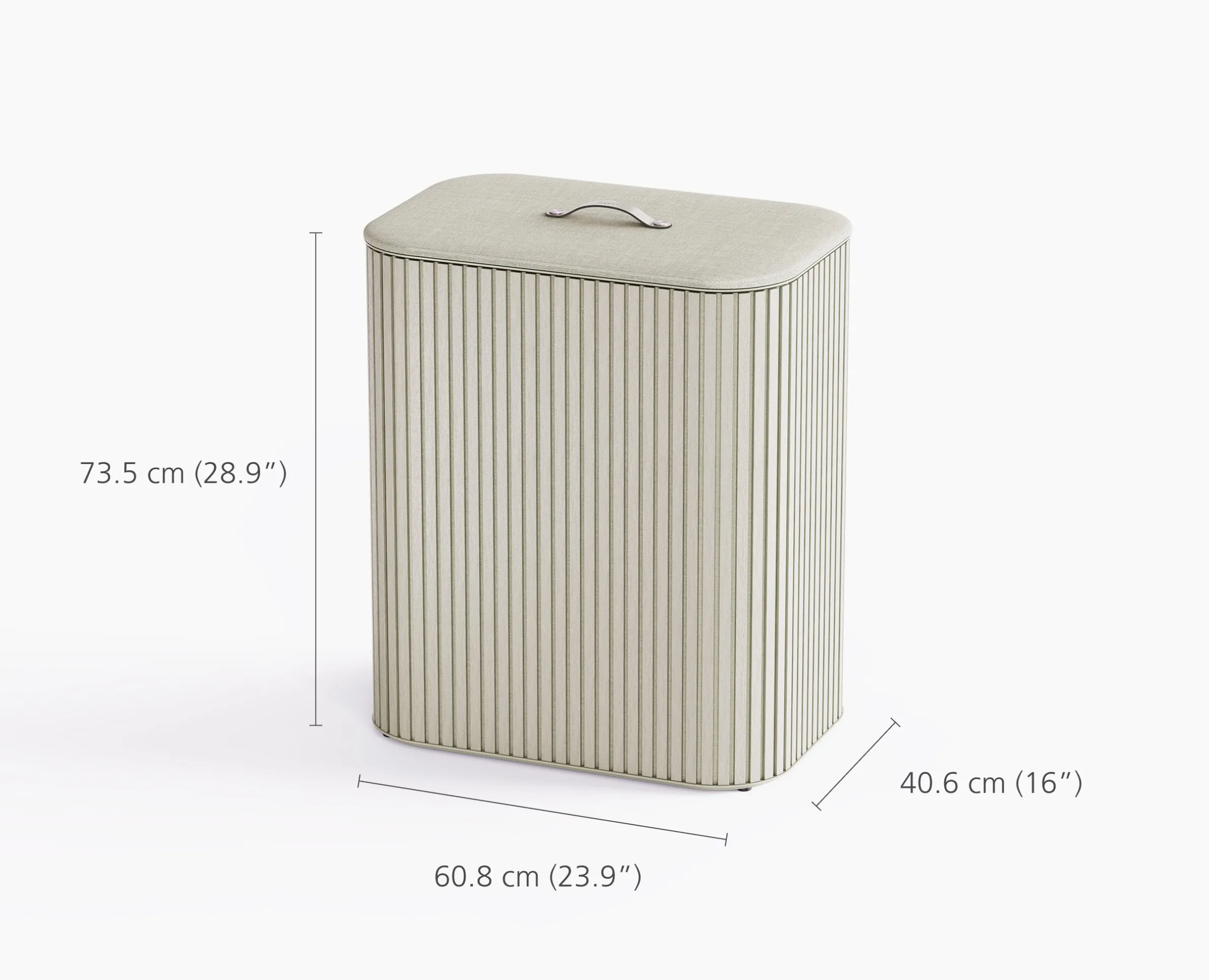Panier à Linge Double Luxe Bambou Écru 90L Tota Twin Luxe