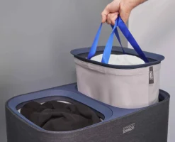 Panier à Linge Double Noir 90L Tota