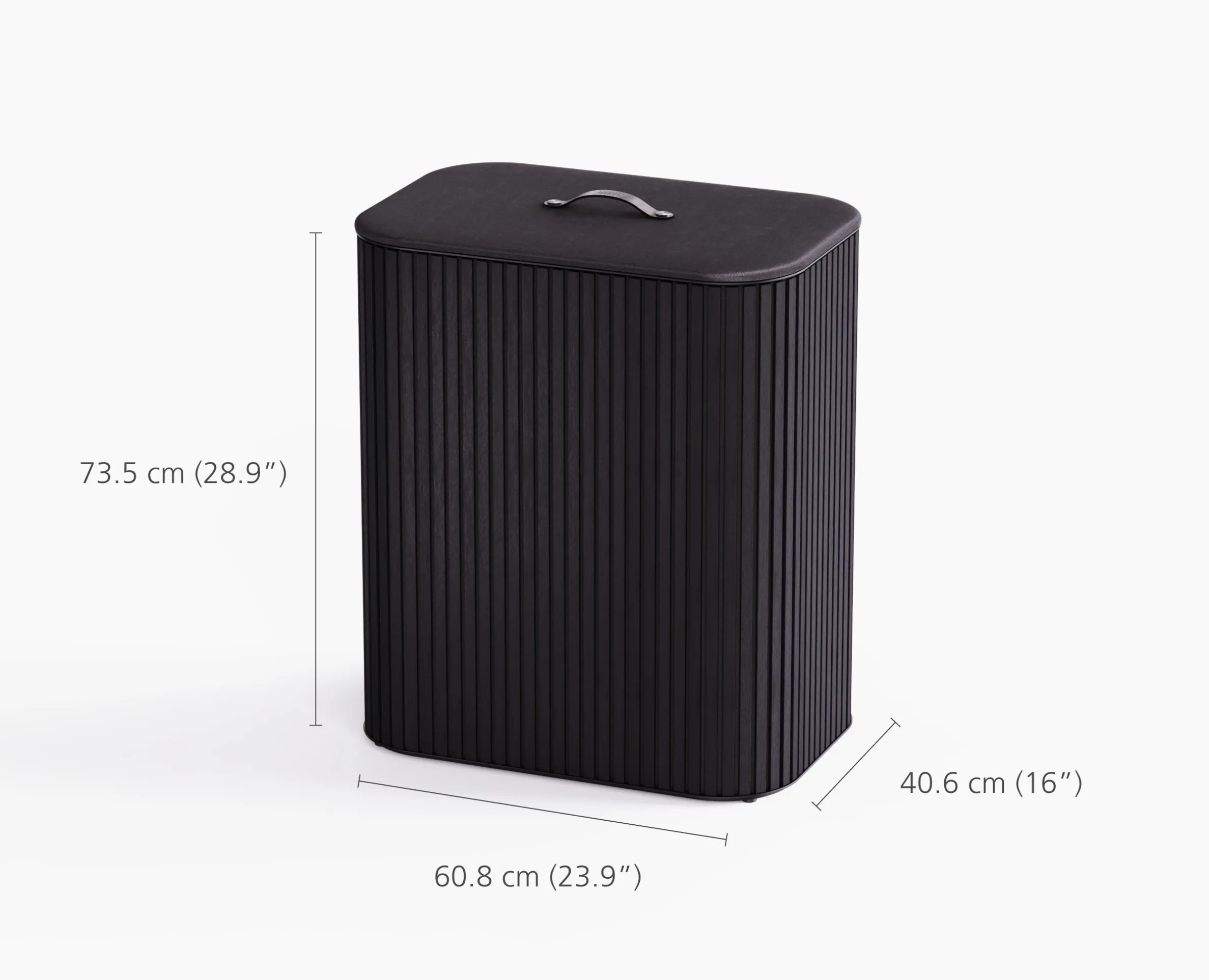 Panier à Linge Triple de Luxe Bambou Noir 90L Tota Trio Luxe