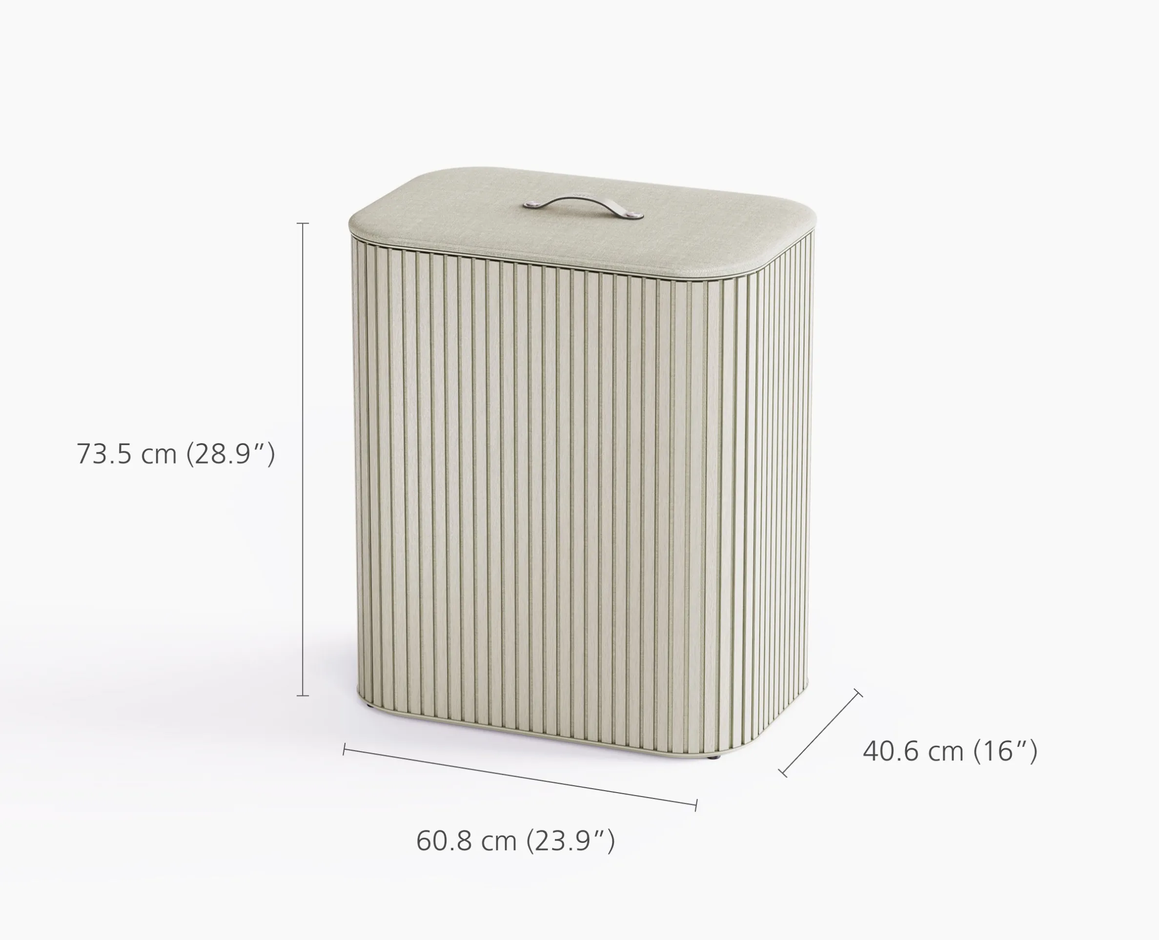 Panier à Linge Triple Luxe Bambou Écru 90L Tota Trio Luxe