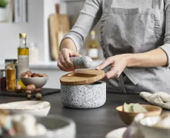 Pilon et Mortier avec Couvercle en Bambou Dash™