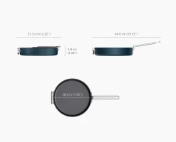 Poêle Anti-Adhésive de 28cm avec Poignée Pliable Bleue Space