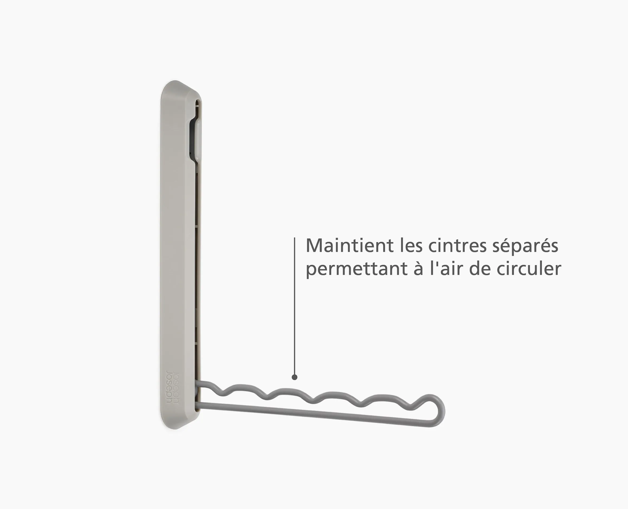 Porte-cintres mural rétractable Orderly™ écru