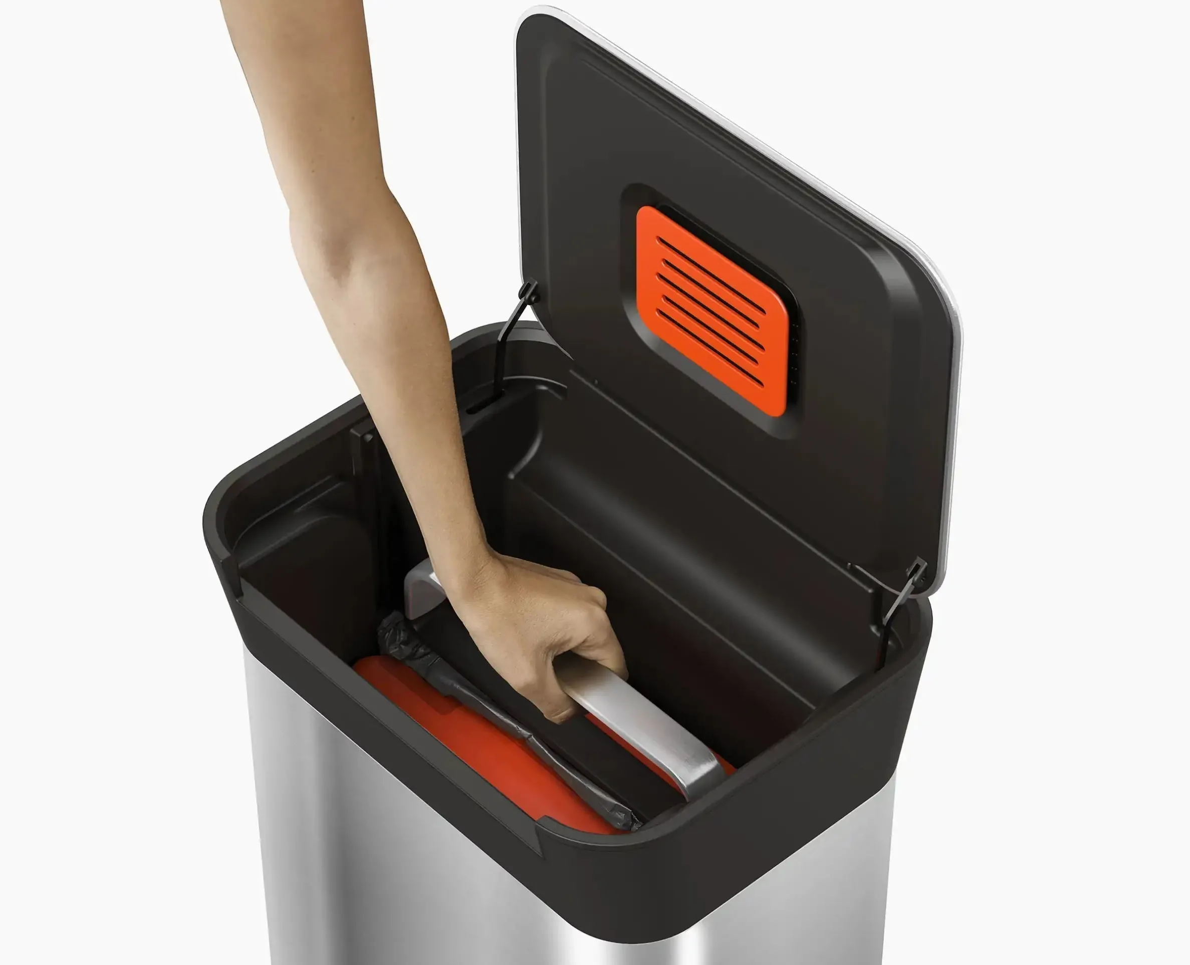 Poubelle Compacteur de Déchets 30L Inox Titan