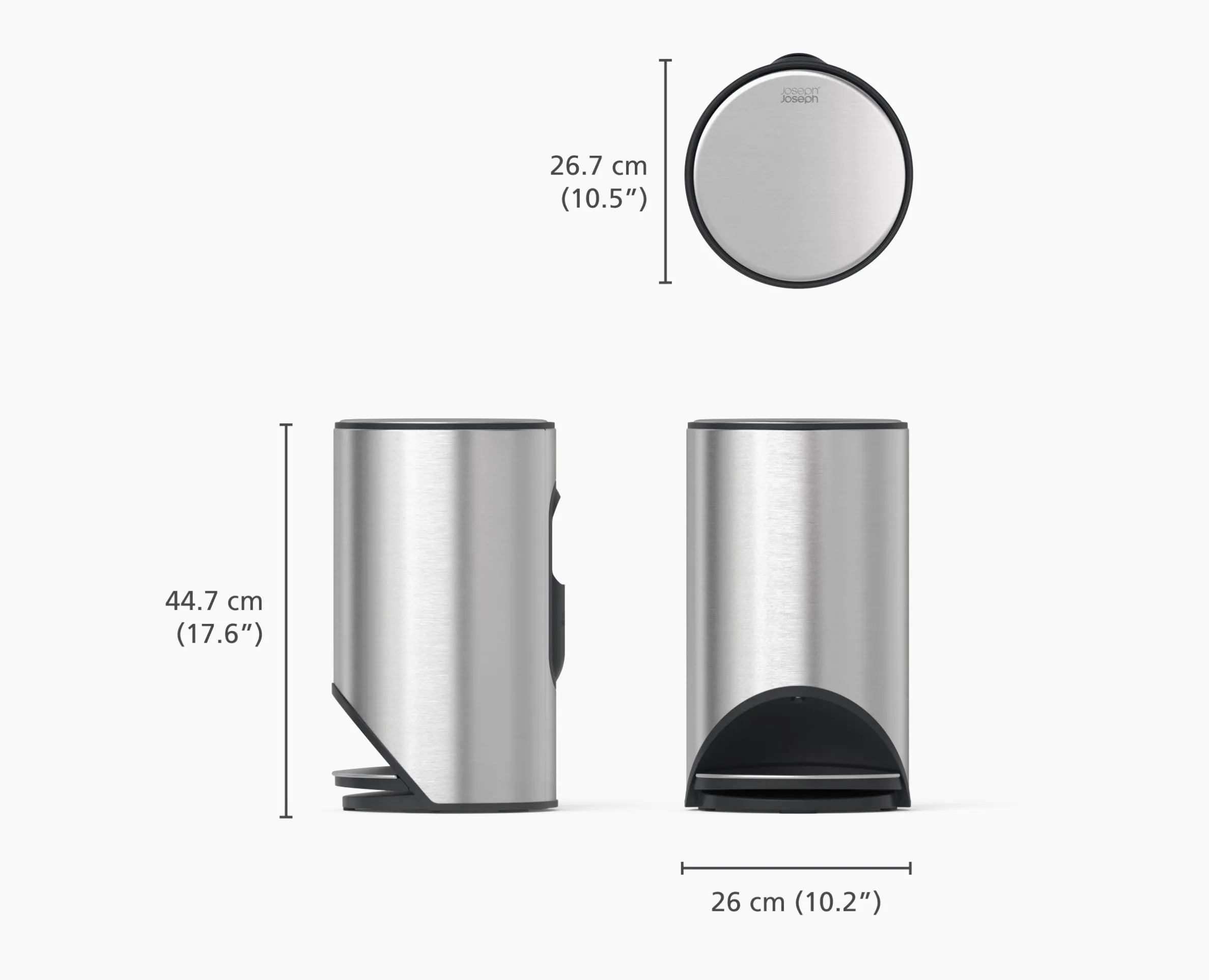 Poubelle 10l Inox Arc™ Easy-Push