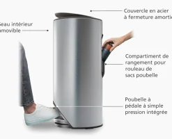 Poubelle 30L Inox Arc™ Easy-Push