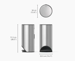 Poubelle 30L Inox Arc™ Easy-Push