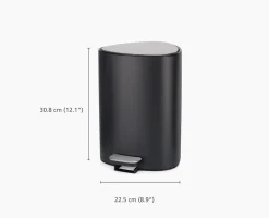 Poubelle Salle de Bain Noire à Pédale 5L EasyStore™