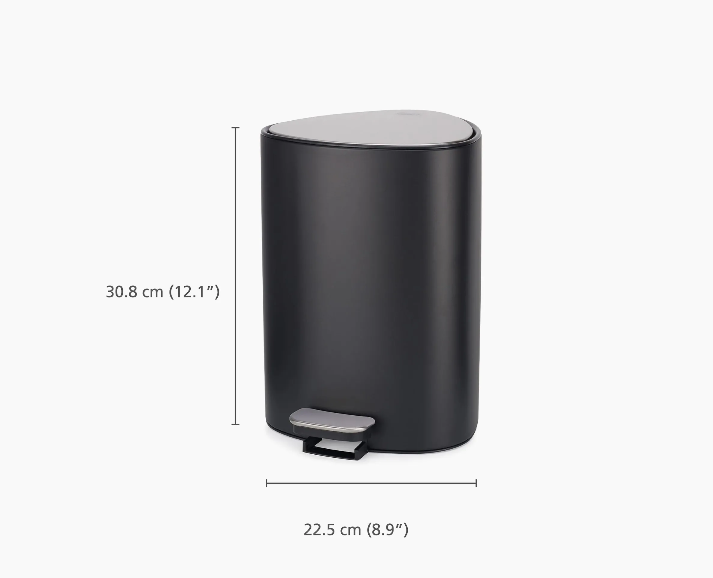 Poubelle Salle de Bain Noire à Pédale 5L EasyStore™