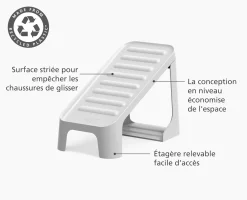 Range-Chaussures Multi-niveaux Shoe-In™ Compact Écru à 2 pièces
