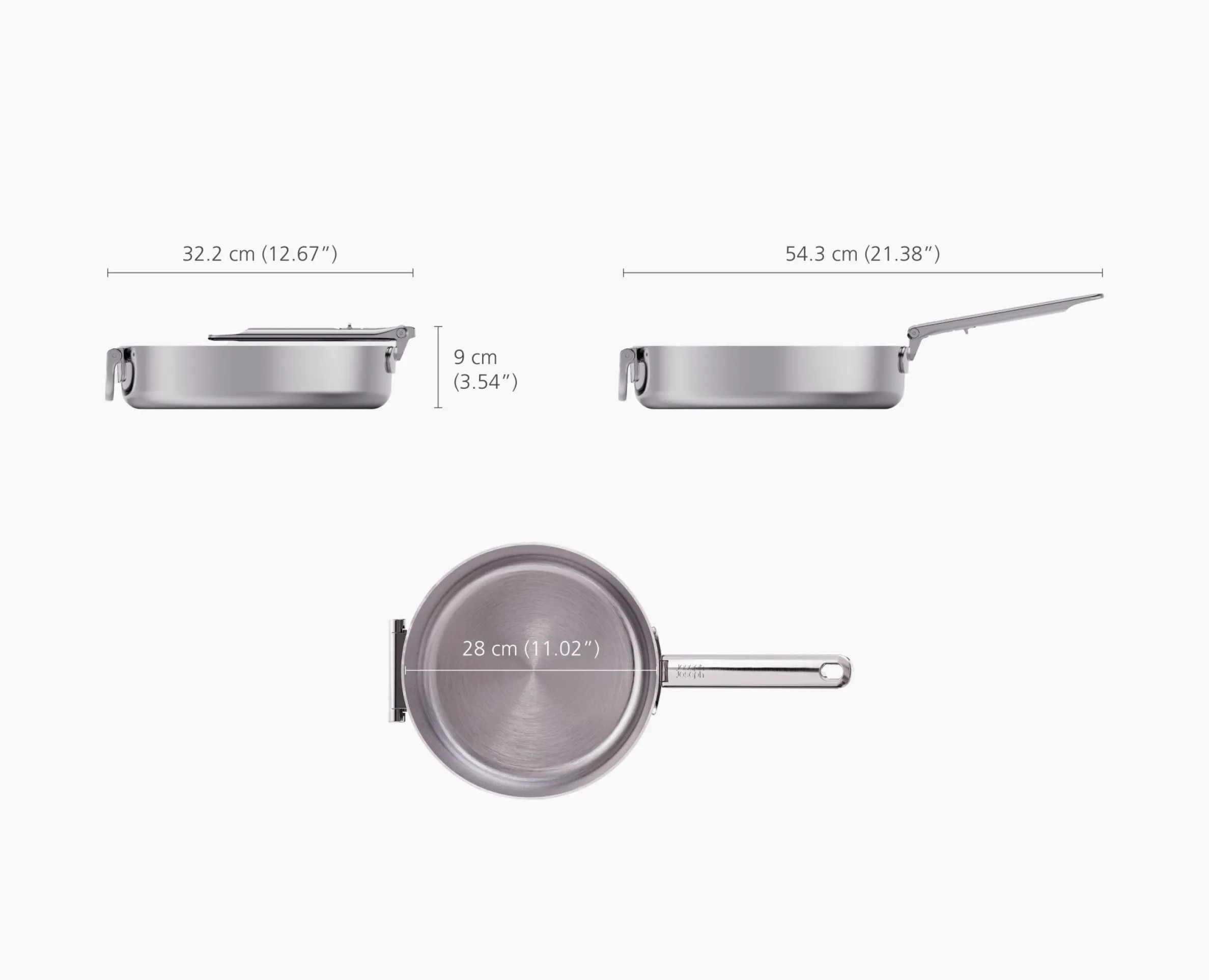 Sauteuse en Inox 28cm avec Couvercle Space Steel