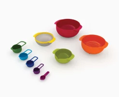 Set Compact de 9 Bols Mélangeurs Empilables Rouges Nest™ 9 Plus