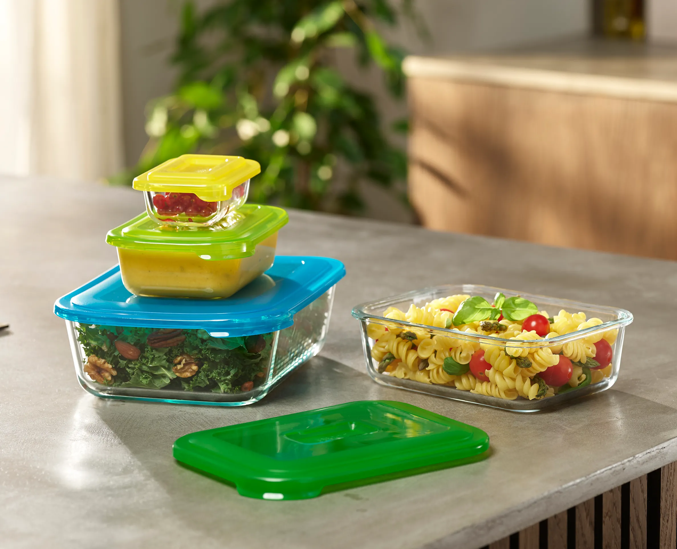 Set de 4 Boites de Conservation en Verre Nest™ Glass