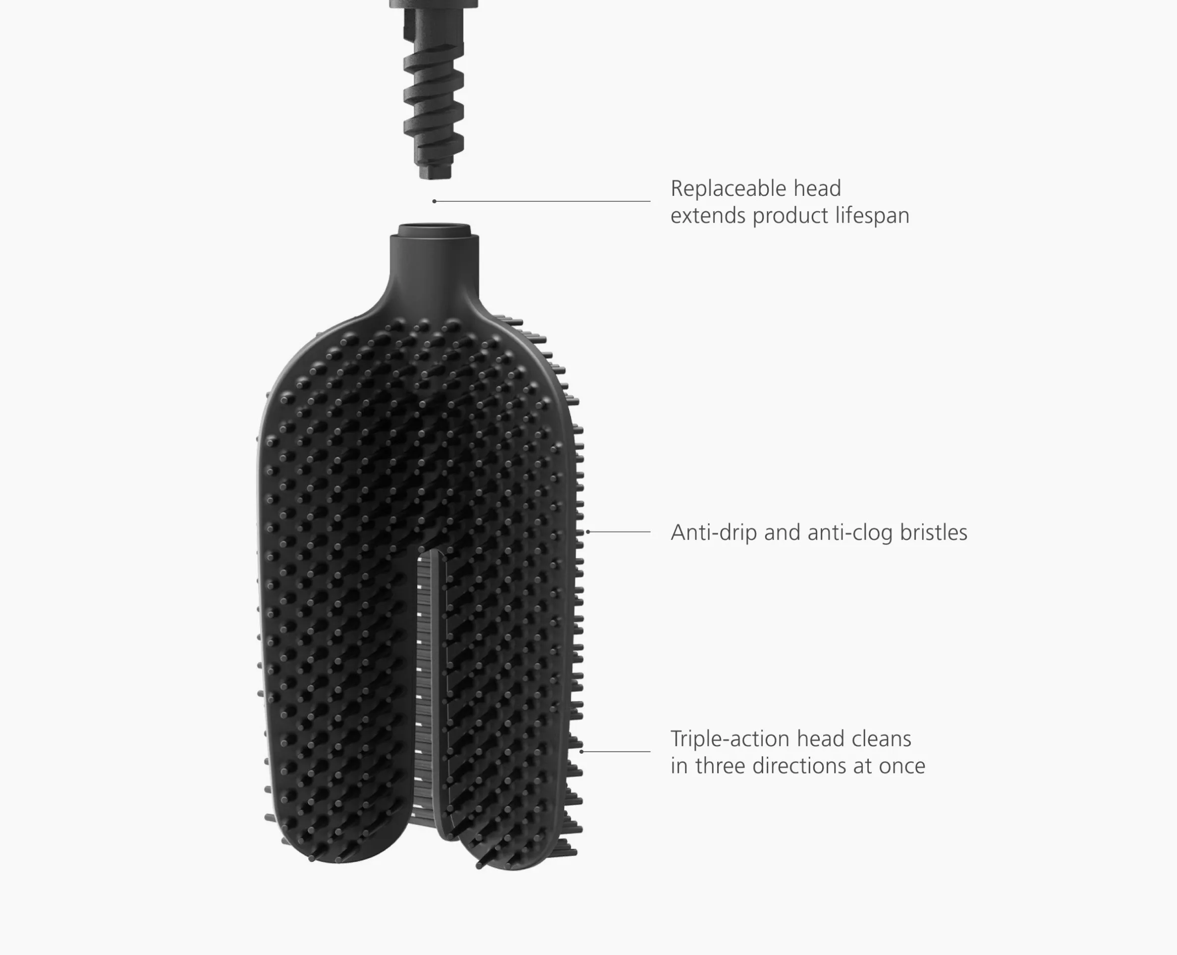 Set de 2 Brosses WC Noires Flex™ 360